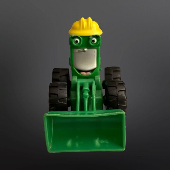 2008 Tonka Hasbro Mastio Larry Loader Green Plastic Yellow Construction Hat A7 - Picture 6 of 8